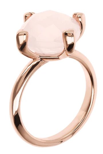 Bague Bronzallure Cocktail Quartz rose facetté - Bronzallure - Bijouterie TAMARA