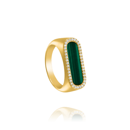 Bague Charles Garnier STYLES Malachite Argent doré oxydes - Charles Garnier - Bijouterie TAMARA