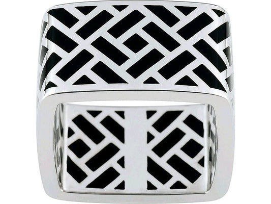 Bague Guy Laroche argent laqué noir - Guy Laroche - Bijouterie TAMARA