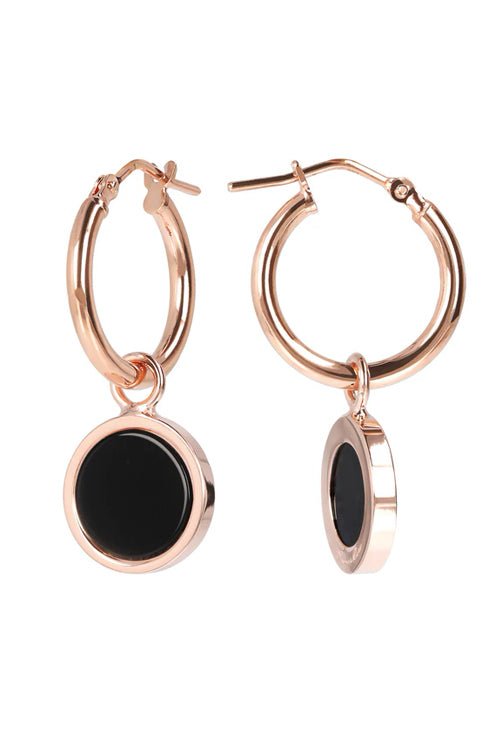 Boucles d'oreille Bronzallure Dangling stone Onyx noir - Bronzallure - Bijouterie TAMARA