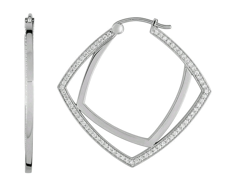 Boucles d'oreille Guy Laroche argent et zirconium - Guy Laroche - Bijouterie TAMARA