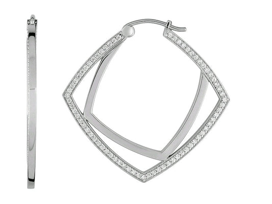 Boucles d'oreille Guy Laroche argent et zirconium - Guy Laroche - Bijouterie TAMARA