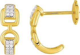 Boucles d'oreille Guy Laroche plaqué or et oxydes de zirconium - Guy Laroche - Bijouterie TAMARA