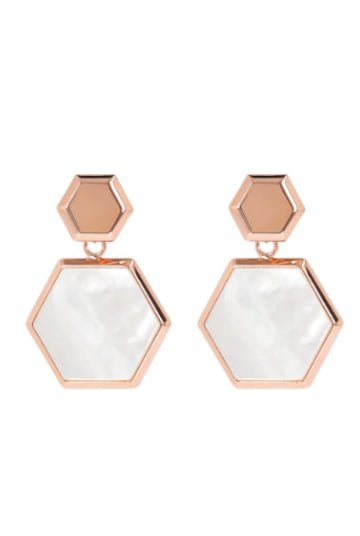 Boucles d'oreille pendantes Bronzallure Hexagonales - Bronzallure - Bijouterie TAMARA