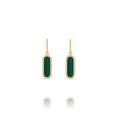 Boucles d’oreilles pendantes Charles Garnier STYLES Malachite Argent doré oxydes - Charles Garnier - Bijouterie TAMARA