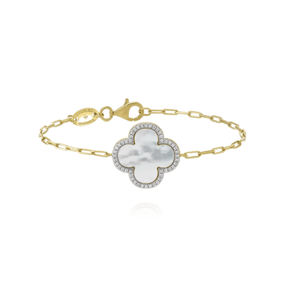 Bracelet Charles Garnier LÉGENDE Trèfle Nacre Argent doré oxydes - Charles Garnier - Bijouterie TAMARA