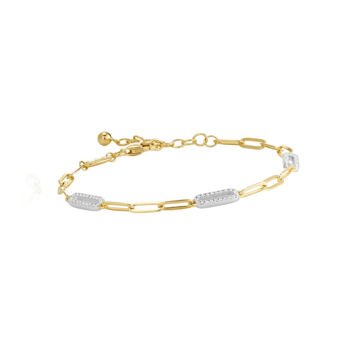 Bracelet Charles Garnier STYLES bicolore 3 Maillons Argent oxydes - Charles Garnier - Bijouterie TAMARA