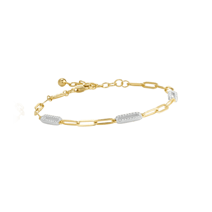 Bracelet Charles Garnier STYLES bicolore 3 Maillons Argent oxydes - Charles Garnier - Bijouterie TAMARA