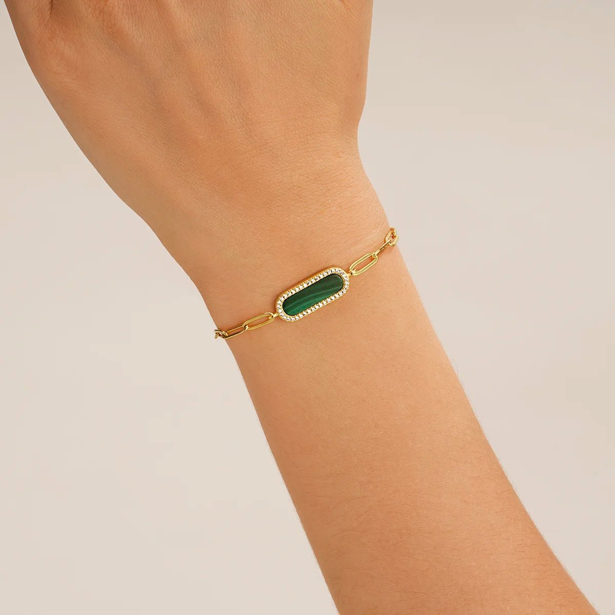 Bracelet Charles Garnier STYLES Malachite Argent doré oxydes - Charles Garnier - Bijouterie TAMARA