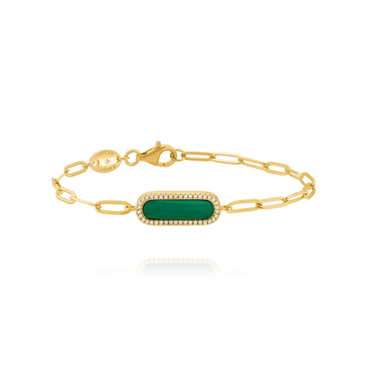 Bracelet Charles Garnier STYLES Malachite Argent doré oxydes - Charles Garnier - Bijouterie TAMARA