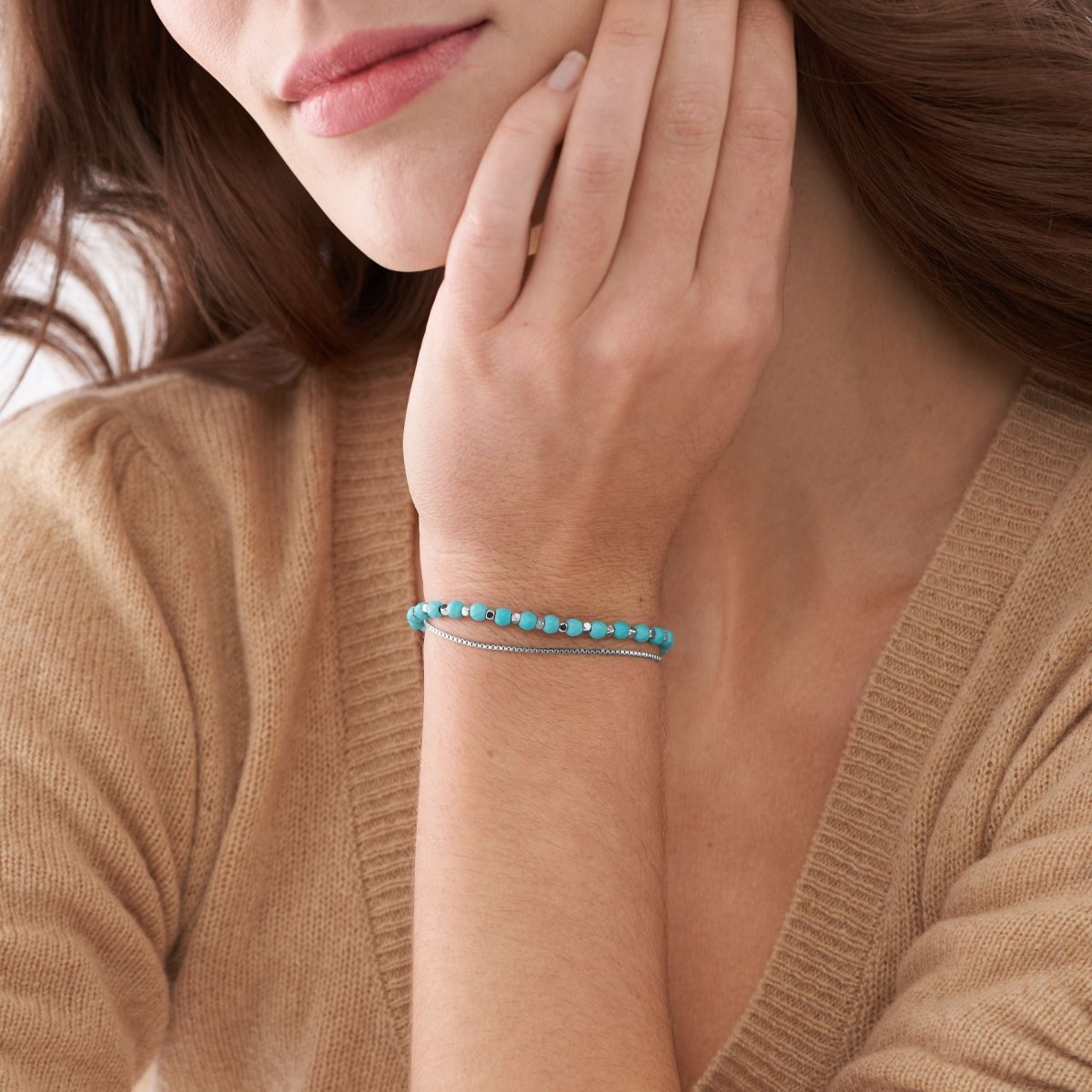 Bracelet Fossil All Stacked Up en turquoise - Fossil - Bijouterie TAMARA