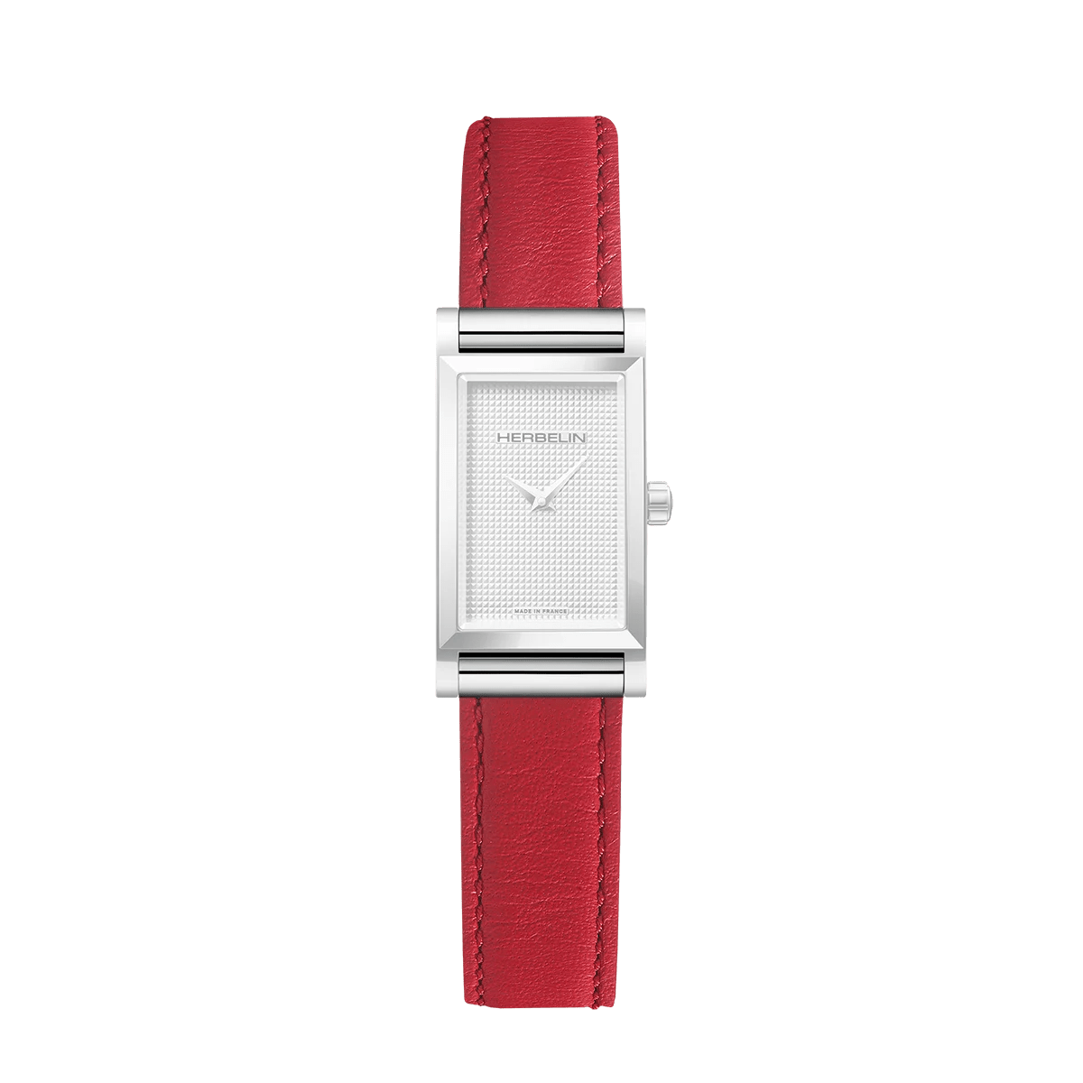 Bracelet HERBELIN Antarès Acier Rouge coquelicot simple tour - Michel Herbelin - Bijouterie TAMARA