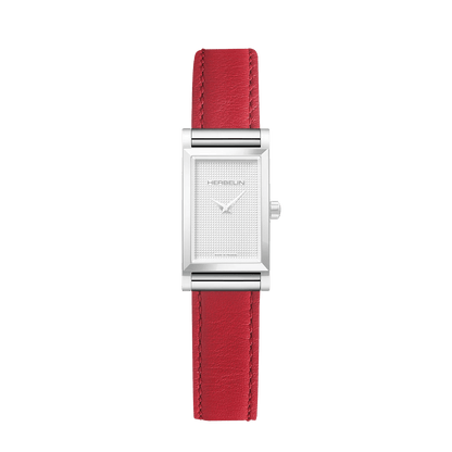 Bracelet HERBELIN Antarès Acier Rouge coquelicot simple tour - Michel Herbelin - Bijouterie TAMARA