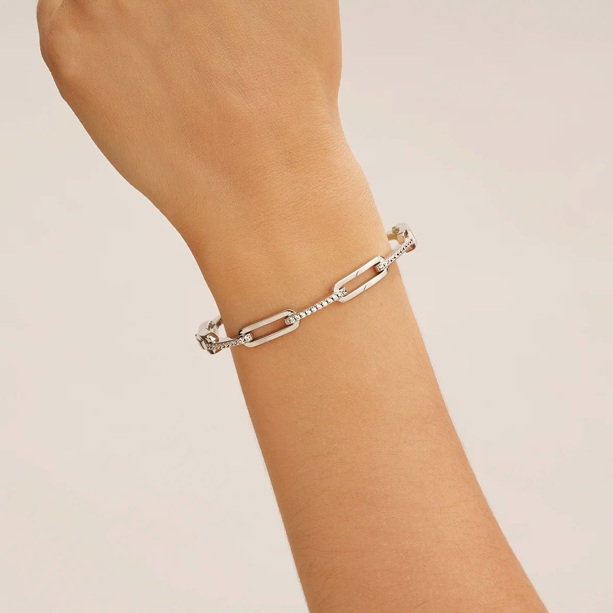 Bracelet Jonc Charles Garnier STYLES Maillons Argent oxydes - Charles Garnier - Bijouterie TAMARA