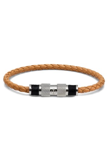 Bracelet Tom Hope Magnetic Leather Light Brown Silver - Tom Hope - Bijouterie TAMARA