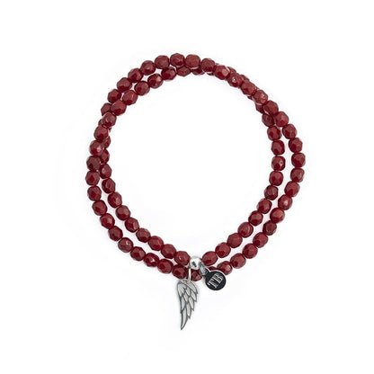 Collier ANGEL Bordeaux - Bracelet 2 tours - Têtes Blondes - Bijouterie TAMARA