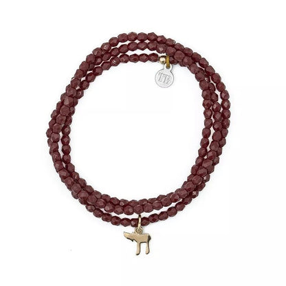 Collier HAI GOLD Bordeaux - Bracelet 3 tours - Têtes Blondes - Bijouterie TAMARA