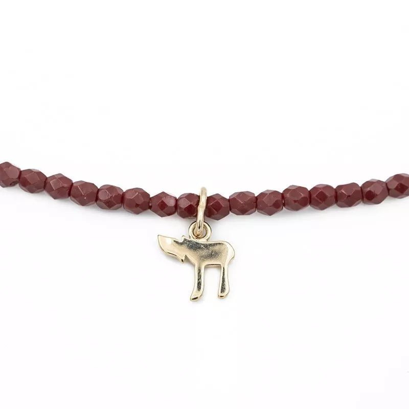 Collier HAI GOLD Bordeaux - Bracelet 3 tours - Têtes Blondes - Bijouterie TAMARA