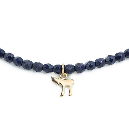 Collier HAI GOLD Navy Blue - Bracelet 2 tours - Têtes Blondes - Bijouterie TAMARA