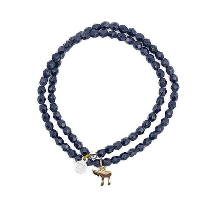 Collier HAI GOLD Navy Blue - Bracelet 2 tours - Têtes Blondes - Bijouterie TAMARA