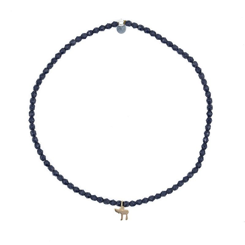 Collier HAI GOLD Navy Blue - Bracelet 2 tours - Têtes Blondes - Bijouterie TAMARA