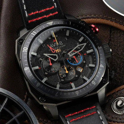 Montre AVI - 8 Hawker Hunter Atlas dual Time Chrono Black OPS - AVI - 8 - Bijouterie TAMARA