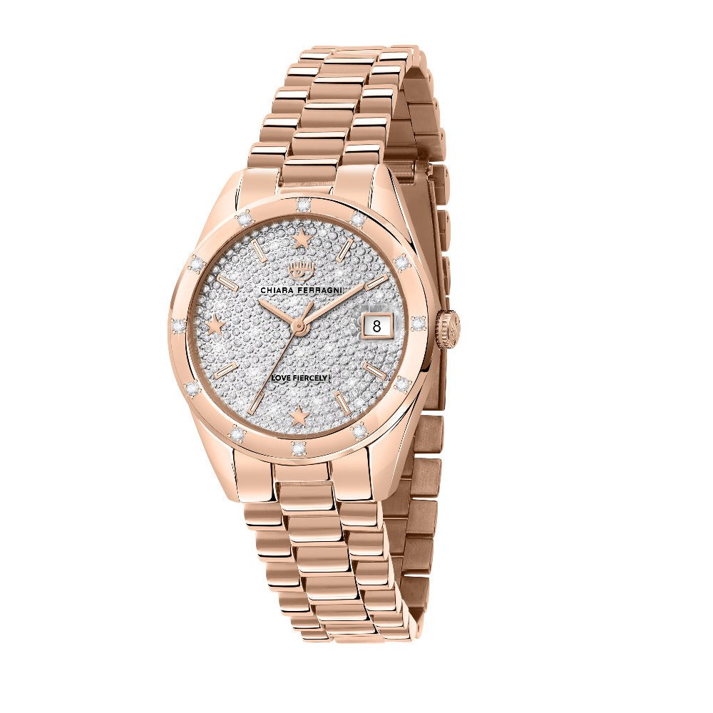 Montre Chiara Ferragni Everyday rose dorée cadran scintillant - Chiara FERRAGNI - Bijouterie TAMARA