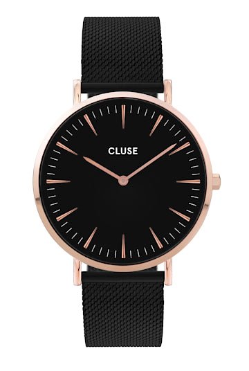 Montre CLUSE Boho Chic Noire Rose dorée - Cluse - Bijouterie TAMARA