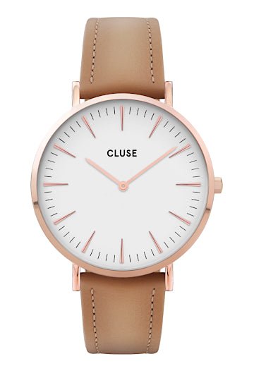 Montre CLUSE Boho Chic Rose dorée Blanc/Brun - Cluse - Bijouterie TAMARA