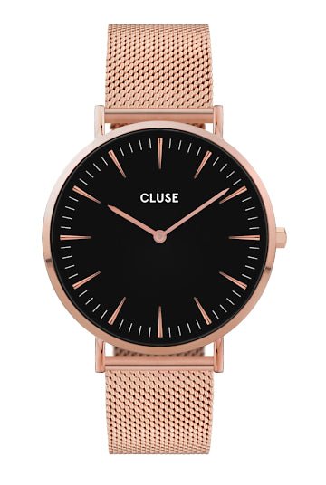 Montre CLUSE Boho Chic Rose dorée Noire - Cluse - Bijouterie TAMARA