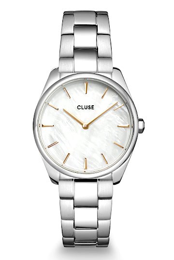 Montre CLUSE Féroce Petite Acier Nacre blanche - Cluse - Bijouterie TAMARA