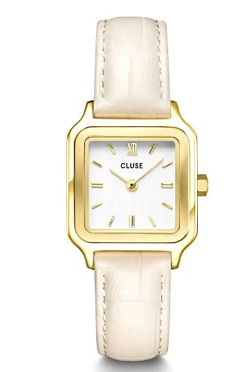 Montre CLUSE Gracieuse Dorée Cuir Blanc - Cluse - Bijouterie TAMARA