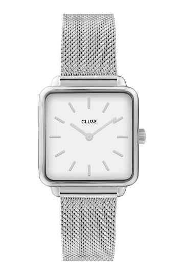 Montre CLUSE La Tétragone Mesh Acier Blanc - Cluse - Bijouterie TAMARA