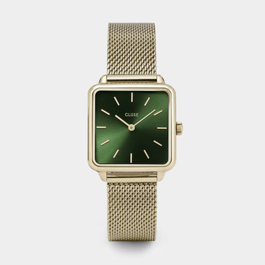 Montre CLUSE La Tétragone Mesh Dorée Vert - Cluse - Bijouterie TAMARA