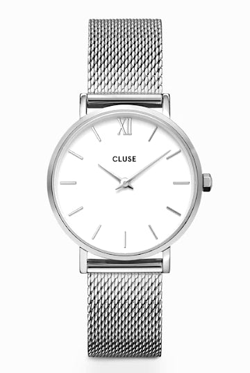 Montre CLUSE Minuit Mesh Acier Blanc - Cluse - Bijouterie TAMARA