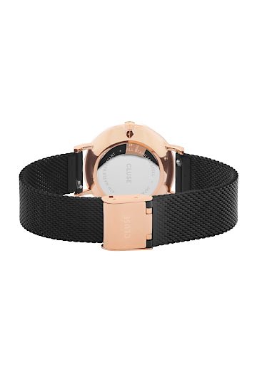 Montre CLUSE Minuit Mesh Noire et Rose dorée - Cluse - Bijouterie TAMARA