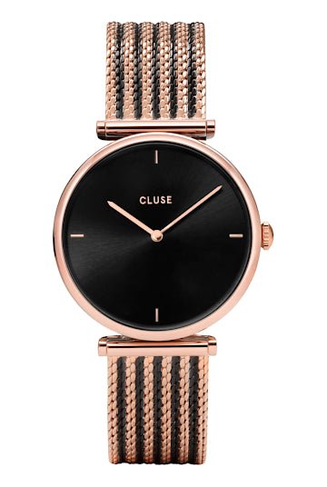 Montre CLUSE Triomphe Mesh Bicolore Noire Rose dorée - Cluse - Bijouterie TAMARA