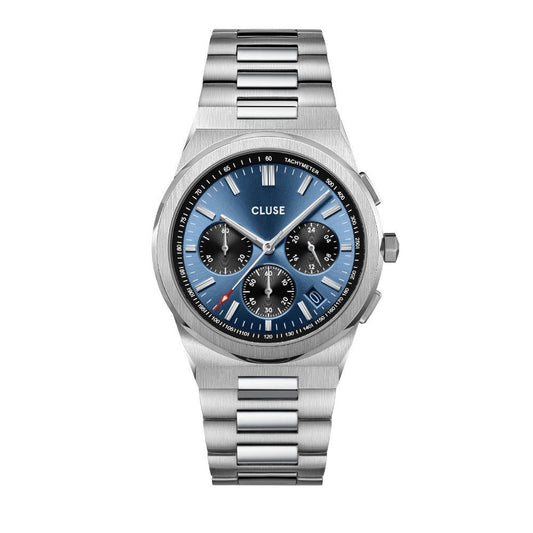 Montre CLUSE Vigoureux Chrono Acier Bleu foncé - Cluse - Bijouterie TAMARA