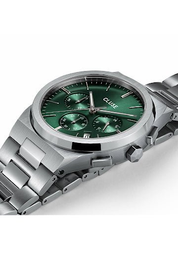 Montre CLUSE Vigoureux Chrono Acier Vert - Cluse - Bijouterie TAMARA