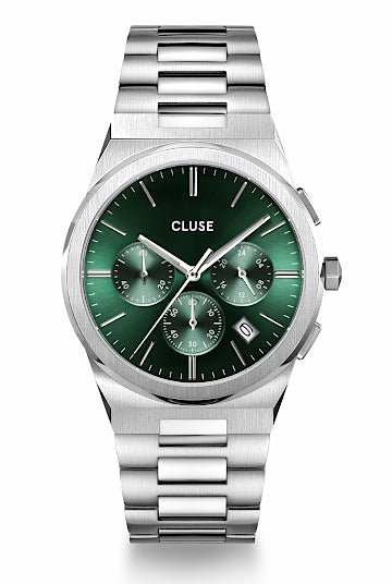 Montre CLUSE Vigoureux Chrono Acier Vert - Cluse - Bijouterie TAMARA