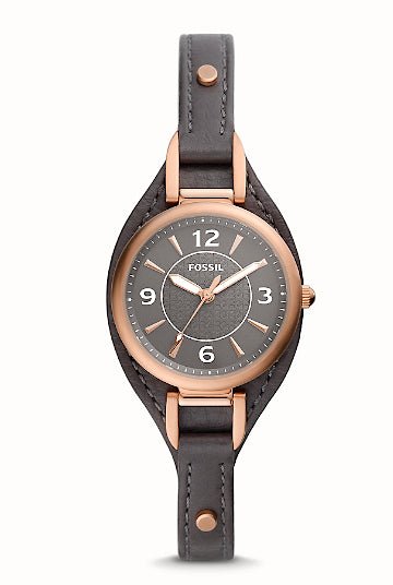 Montre FOSSIL Carlie Mini Cuir gris - Fossil - Bijouterie TAMARA