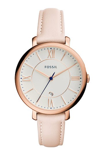 Montre FOSSIL Jacqueline cuir rose poudré - Fossil - Bijouterie TAMARA