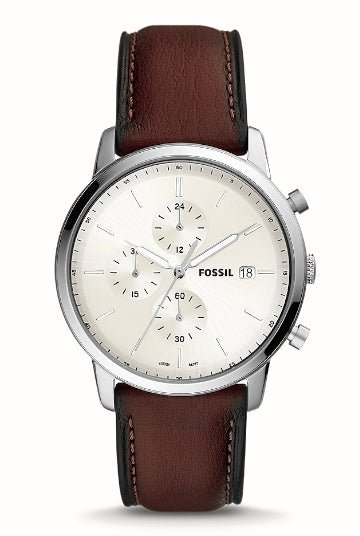 Montre FOSSIL Minimalist Chrono cuir Marron - Fossil - Bijouterie TAMARA