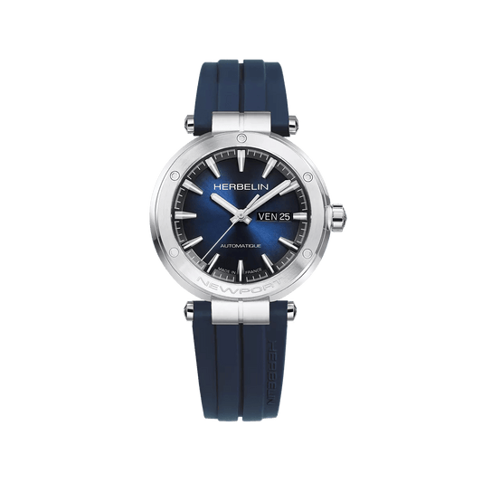 Montre HERBELIN Newport Automatique Bleue - Michel Herbelin - Bijouterie TAMARA