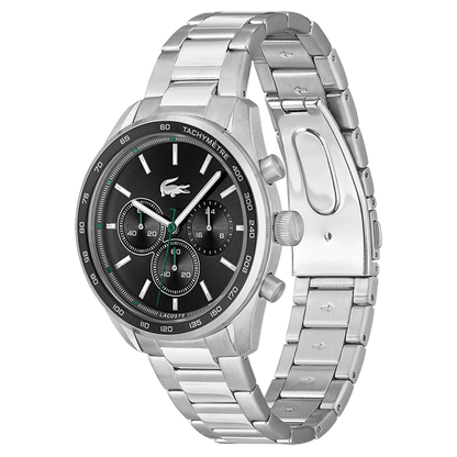 Montre LACOSTE Boston Chrono homme acier noir - Lacoste - Bijouterie TAMARA