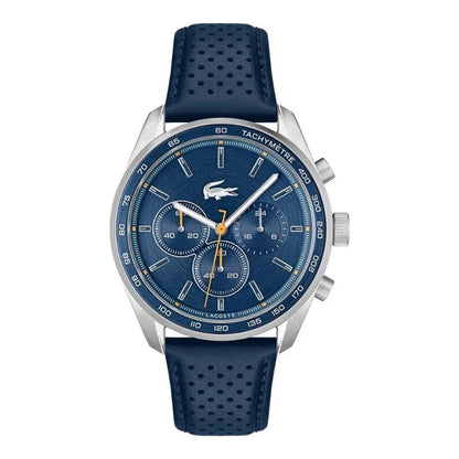 Montre LACOSTE Boston Chrono homme bleu cuir bleu - Lacoste - Bijouterie TAMARA