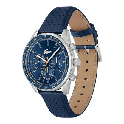 Montre LACOSTE Boston Chrono homme bleu cuir bleu - Lacoste - Bijouterie TAMARA