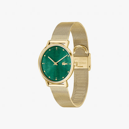 Montre LACOSTE Crocorigin femme doré vert - Lacoste - Bijouterie TAMARA