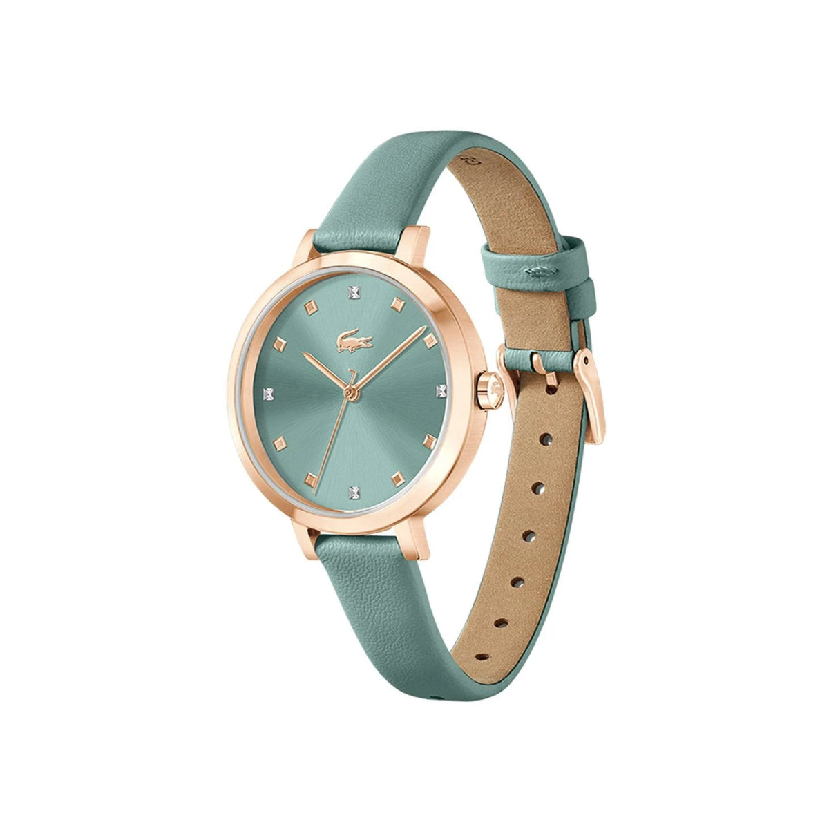 Montre LACOSTE Riga femme dorée vert Cuir vert - Lacoste - Bijouterie TAMARA