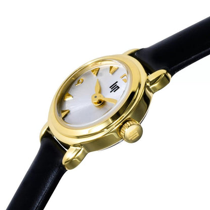 Montre LIP Henriette dorée cuir noir - LIP - Bijouterie TAMARA